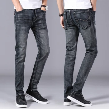 2019 Nové džínsy pre pánske slim fit, nohavice klasické džínsy muž denim džínsy Dizajnér Nohavice Bežné chudá Rovno Pružnosť nohavice