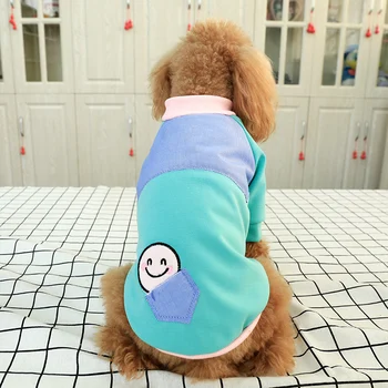 2019 Nové Letné Psa Džínsové Oblečenie, Šitie Smajlík T-shirt Oblečenie Vesta Psa Tričko Chihuahua Kostým Pre Malého Psa Produkt