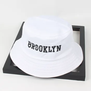 2019 Nové Muži Ženy Brooklyn Vedierko Hat Bavlna Tlač Hip Hop Rybár Panama Slnko Klobúk Vonkajšie Ulici Bežné Clonu Vedro Spp