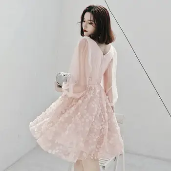 2019 Nové Módne Krátke Party Šaty, Celý Rukáv Sexy tvaru Ilúzie Spoločenské Večerné Šaty Prom Formálne Šaty Haute Couture