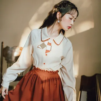 2019 nové módne oblečenie pre ženy Jesenné Vinobranie Tričko s Dlhým Rukávom dámske topy a blúzky