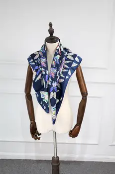 2019 nový príchod jari na jeseň farebné keper čistého hodvábu šatku 90*90 cm štvorcový šál zábal pre ženy lady doprava zadarmo