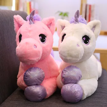 2019 nový príchod veľkých jednorožec plyšové hračky roztomilé ružové bielom koni mäkké bábiky plyšáka veľké hračky pre deti darček k narodeninám
