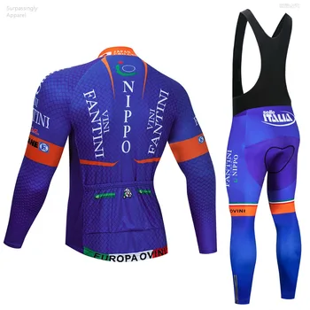 2019 Pro Blue VINI Cyklistika Dres Nastaviť Športové Pro Team Jar Jeseň Dlho Nastaviť Rýchle Suché Ropa Ciclismo Cyklistické Oblečenie Nosiť