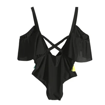 2019 Sexy Strapec Ženy Bikini Set Plavky S Push Up Podprsenka Plaviek Black Hlboké V Kúpanie Plavky