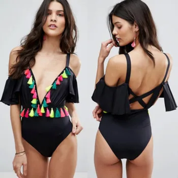 2019 Sexy Strapec Ženy Bikini Set Plavky S Push Up Podprsenka Plaviek Black Hlboké V Kúpanie Plavky