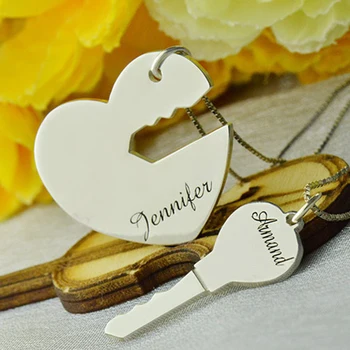 2019 Trendy Valentína Darček Pár Šperky Srdce s Kľúčovými Náhrdelníky Nastaviť Vitajte Dropshipping YP3217