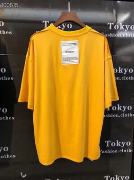 2019SS Nové Vetements Patch T-Shirts 1:1 Vysokej kvality Nadrozmerná Top Tee Vetements T Košele Výšivky na Oboch Stranách Vetements T tričko