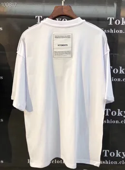 2019SS Nové Vetements Patch T-Shirts 1:1 Vysokej kvality Nadrozmerná Top Tee Vetements T Košele Výšivky na Oboch Stranách Vetements T tričko