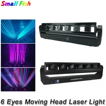 2020 6 Oči Plné Farebné Laserové Svetlo RGB 3in1 DMX512 Profesionálne Stage Účinok Projekčnej Lampy Domáce interiér Party Disco DJ Svetlá