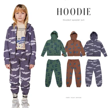 2020 Deti Hoodies+Nohavice 2 Ks Oblečenia Sady Deti Oblečenie Športové Oblečenie Chlapec Dlhý Rukáv Topy Dievčatá Shirt Chlapcov Vianočné Raglan