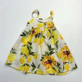 2020 Dievčatká Žlté Šaty Dieťa Podväzkové Plážové Šaty Deti Oblečenie Dievčatá Šaty Flower Girl Šaty