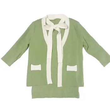 2020 Dieťa Dievča Módne Oblečenie Set Roztomilé Pletené Svetre kabát+ šaty Elegantné Oblečenie Sady Deti Strany Narodeniny Nosenie
