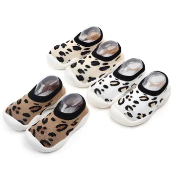 2020 Dieťa Leopard Bavlnené Ponožky Topánky Novorodenca Vnútorné Podlahy Topánky Prewalker TPE Non-slip Jediným Topánky Baby Chlapci, Dievčatá Jasličky Topánky