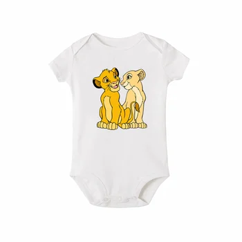 2020 Dieťa Novorodenec Kombinézach Dieťa Roztomilý Simba Cartoon Lion King Tlač Krátky Rukáv Romper Jumpsuit Oblečenie Chlapci Dievčatá Oblečenie