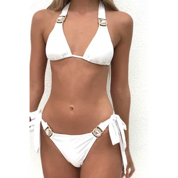 2020 Drahokamu Plavky, Bikiny Žien Kryštál Diamantu Bikini Set s uväzovaním za Obväz Krajky-up Plavky Žena Luxusné Plávanie Oblek