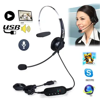 2020 Hot USB Headset s Mikrofónom Otočná Nastaviteľné Šumu Slúchadlá Call Centrum Slúchadlá Slúchadlá pre PC, Notebook 32