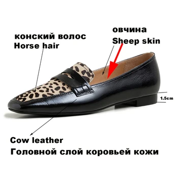 2020 jarné topánky ženy Leopard Originálne Kožené Topánky Ženy Patchwork Ženy Bytov Mokasíny Pohodlné členkové Topánky Pre Ženy