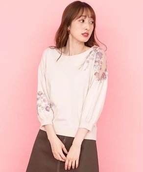 2020 jeseň a v zime nový Japonský all-zápas pohľadu výšivky čistý priadza kvet pulóver sveter sveter ženy
