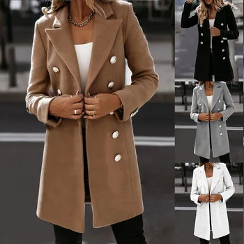 2020 jeseň a v zime vlnené kabát ženskej Polovici Dlho Nový kórejský temperament žien populárne vlnené vrchné oblečenie kabát
