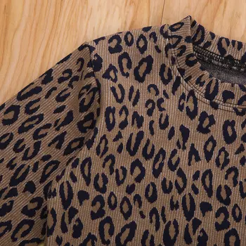 2020 Jeseň Baby Dievčatá Oblečenie s Dlhým Rukávom Leopard Topy T-shirt Top Priedušná Mikina 2-7T Deti Oblečenie
