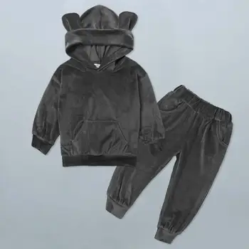 2020 Jeseň Deti Oblečenie Sady Zimných Batoľa Chlapci Oblečenie Velvet Hoodies Deti Tepláková Súprava Šport Oblek Pre Dievčatá Šaty, Oblečenie