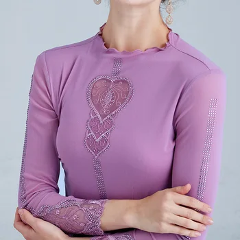 2020 Jeseň Nový Ženy t-shirt Móda, Módne vyšívané čipky dlhým rukávom klesnutie tričko Plus veľkosti 4XL Ženy, topy a tričko