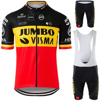 2020 JUMBO VISMA Belgicko Cyklistika Dres Nastaviť Belgický Šampión Cyklistické Oblečenie Cestnej Bike košele Vyhovovali Cyklistické Kraťasy MTB Maillot