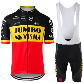2020 JUMBO VISMA Belgicko Cyklistika Dres Nastaviť Belgický Šampión Cyklistické Oblečenie Cestnej Bike košele Vyhovovali Cyklistické Kraťasy MTB Maillot