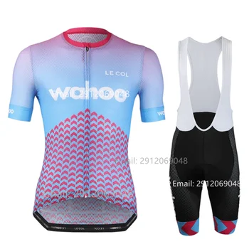 2020 LE COL cyklistika dres lete Unisex cyklistické oblečenie Mallot krátke nohavice s náprsenkou racing suit ciclismo Wahoo Krytý Školenia Jersey