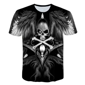 2020 Lebky Print T shirt Mužov Kostra 3D Vytlačené Tričko Hip Hop Oblečenie Pohode Reaper Lebky Streetwear Lete Bežné Tričko