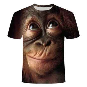 2020 lete 3D T-shirt tlač zvierat opice gorila-krátke rukávy dizajn zábavné ležérny top T-shirt muž veľké veľkosti 6xl