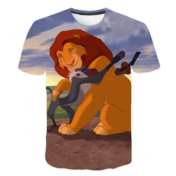 2020 Lete Roztomilý a Legrační detské Oblečenie T-shirt 3D animovaný Anime Lion King Chlapec Dievča T shirt O-Krku All-zápas Bežné Topy