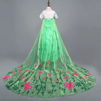 2020 Lete Zelené Elsa Šaty Dievčatá Cosplay Party Šaty Princezná Anna Halloween Kostýmy Vestidos pre Deti elza súbory na Šaty