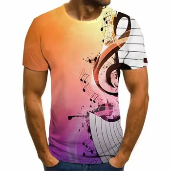2020 letné hudobné a umelecké nástroje 3D vytlačené t-shirt móda unisex hip-hop štýl t-shirt ulici príležitostné letné