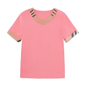 2020 Letné Módy Pevný Farebný Prúžok T-shirt Deti Chlapcov Krátkymi Rukávmi Biela Tees, Baby, Deti Bavlna Topy pre Dievčatá Oblečenie