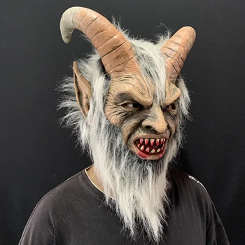 2020 Lucifer Cosplay latexové Masky Halloween Kostým Desivý démon, diabol film cosplay Hrozné Horn maska Dospelých Strany rekvizity