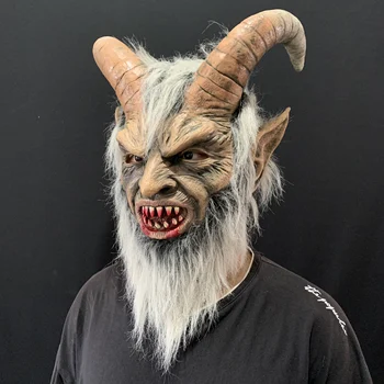 2020 Lucifer Cosplay latexové Masky Halloween Kostým Desivý démon, diabol film cosplay Hrozné Horn maska Dospelých Strany rekvizity