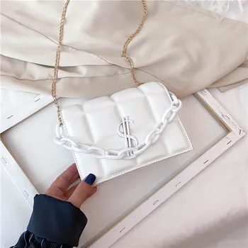 2020 Luxusné Ženy Kabelky Módnych Malé Ramenné Crossbody Tašky PU Kožené Dizajnér Messenger Taška Trend Reťazca Tote Bag Vak