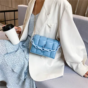 2020 Luxusné Ženy Kabelky Módnych Malé Ramenné Crossbody Tašky PU Kožené Dizajnér Messenger Taška Trend Reťazca Tote Bag Vak