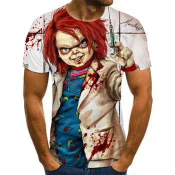 2020 Mužov Horor T-shirt Módne Letné Nové Produkty, pánske, Krátky Rukáv T-shirt Bežné 3D Zombie Tlač Mužov Rock T-shirt