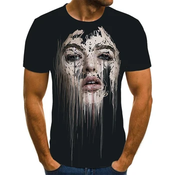 2020 Mužov Horor T-shirt Módne Letné Nové Produkty, pánske, Krátky Rukáv T-shirt Bežné 3D Zombie Tlač Mužov Rock T-shirt