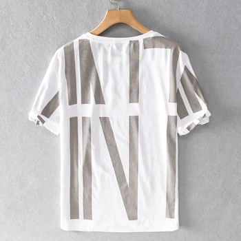 2020 Mužov príležitostné voľné bielizeň t-shirt priedušná a pohodlná tlač módne trendy biele tričko značky letné tričko pánske