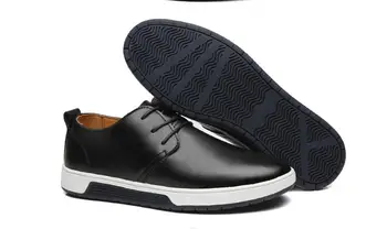 2020 Mužov Topánky Bežné Kožené Módne Trendy Čierny Modrý Hnedý Ploché Topánky pre Mužov Drop Shipping