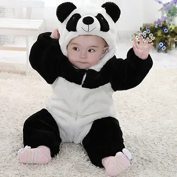 2020 Módne Dieťa Dieťa, Batoľa, Dieťa Chlapec Panda Zvierat s Kapucňou na Zips, Potápačské Bavlna Jumpsuit Oblek Kostým 0-3Y ropa de bebe