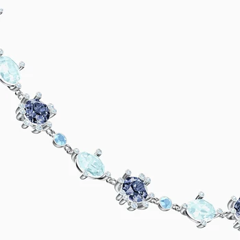 2020 Módne Šperky SWA Nové OLIVOVÝ NÁHRDELNÍK Tichom Color Shine Modrá Olivový Crystal Žena Luxusné Vintage Šperky Romantický Darček