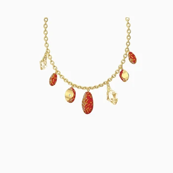 2020 Módne Šperky SWA Nové PRVKY Náhrdelník Zlato Očarujúce Červené Mince Zaoblené Dekorácie Ženské Romantické Šperky Darček