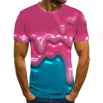 2020 Najnovšie 3D Vytlačené T-Shirt Atrament Nakresliť Vzor Krátky Rukáv Príležitostné Letné Topy Tees Módne O-Neck Tričko Muž