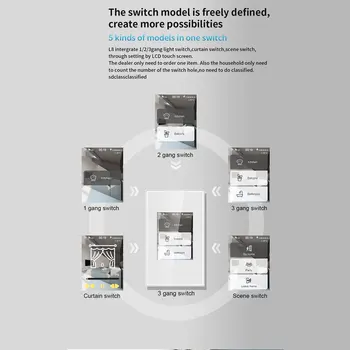 2020 Najnovšie 4 modely v jednej LCD, WIFI, Smart NÁS vypínač pracovať s app homekit ,alexa google domov smart switch pre smart home
