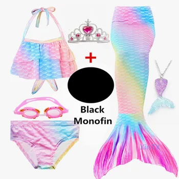 2020 Najnovšie Rainbow Morská víla Ružový Chvosty Plavky s Fin Pre Deti plavky Šaty pre dievčatá a Dievčatá S Plutvy Na Plávanie Kostýmy
